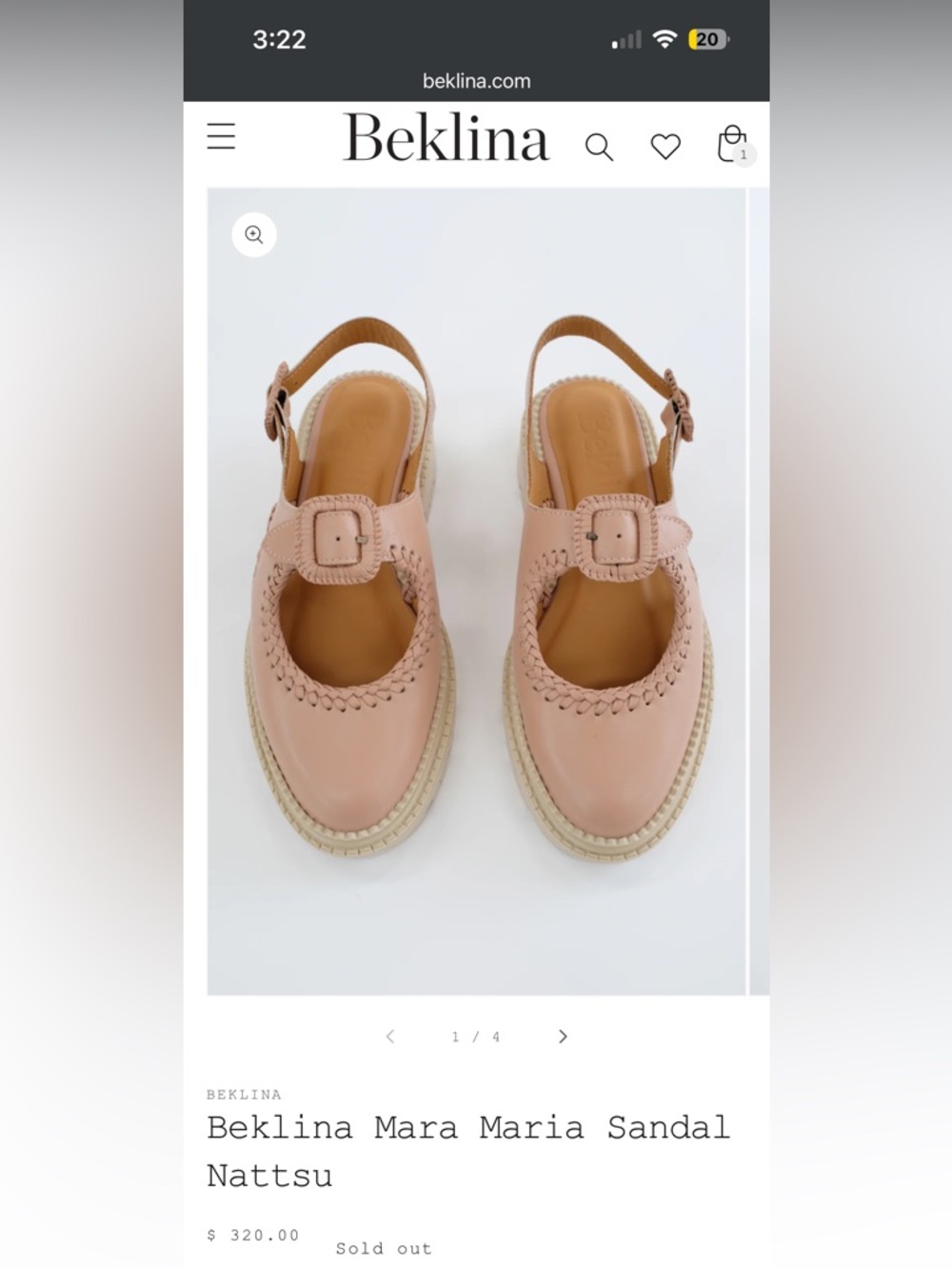 ISO Beklina Mara Maria Sandal in Nattsu or Black in 7
